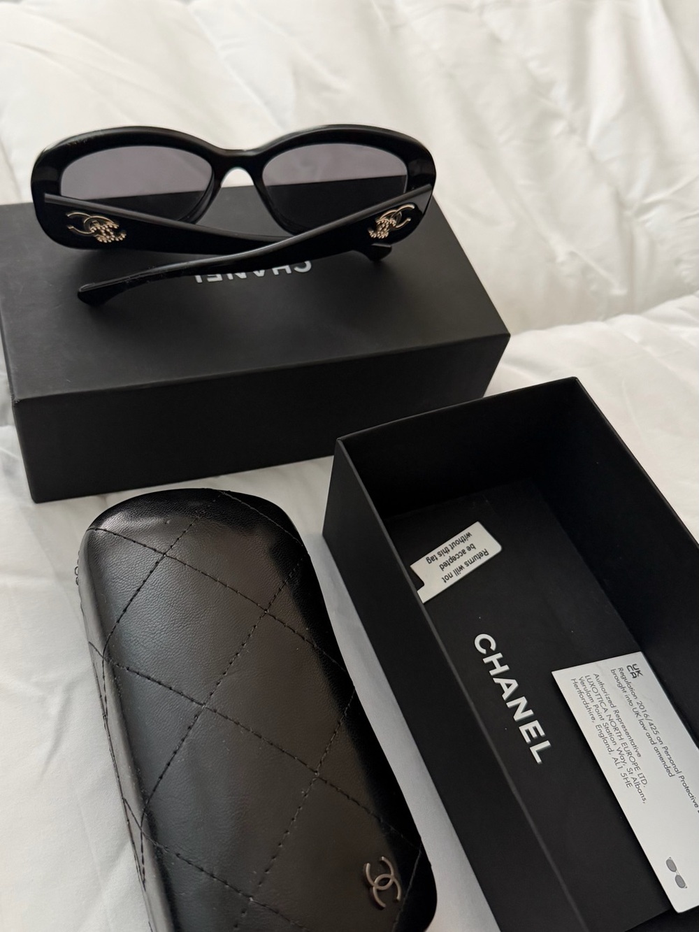 Chanel Black Rectangle Sunglasses